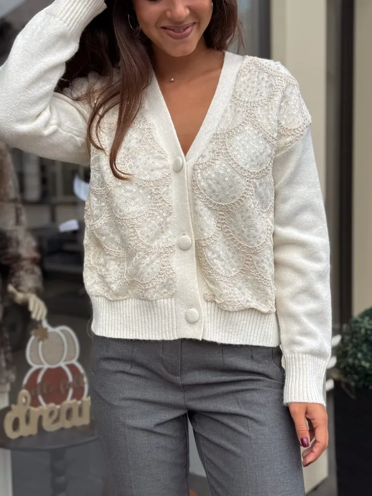 Bluza bela kardigan OR59091