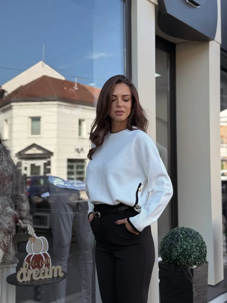 Bluza bela mekana SUM3296 | Ženska odeća | Bluze