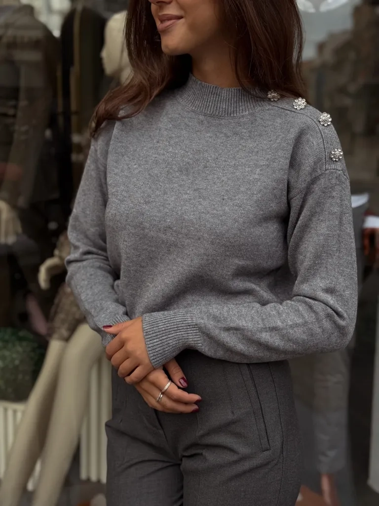 Bluza siva pletena SUJK7924