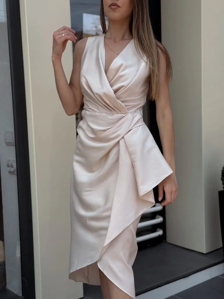 Haljina bež sa karnerima FER77419