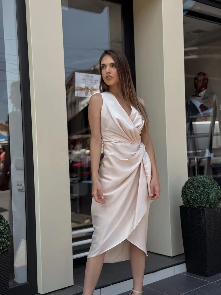 Haljina bež sa karnerima FER77419 | Ženska odeća | Haljine