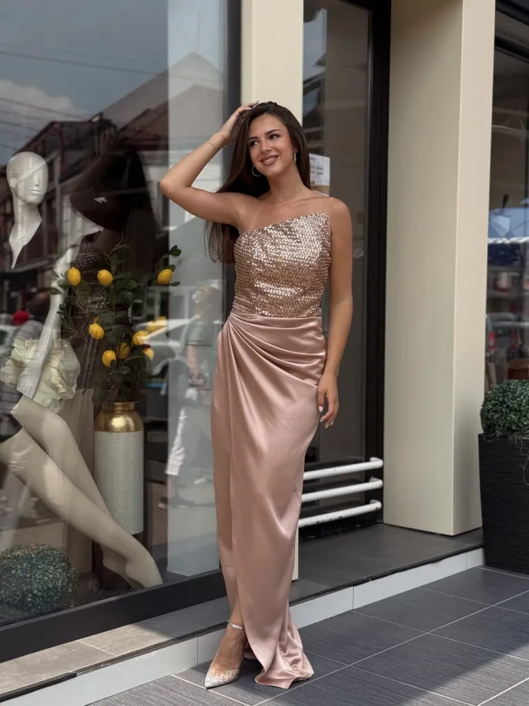 Haljina braon bez bretela FE77093