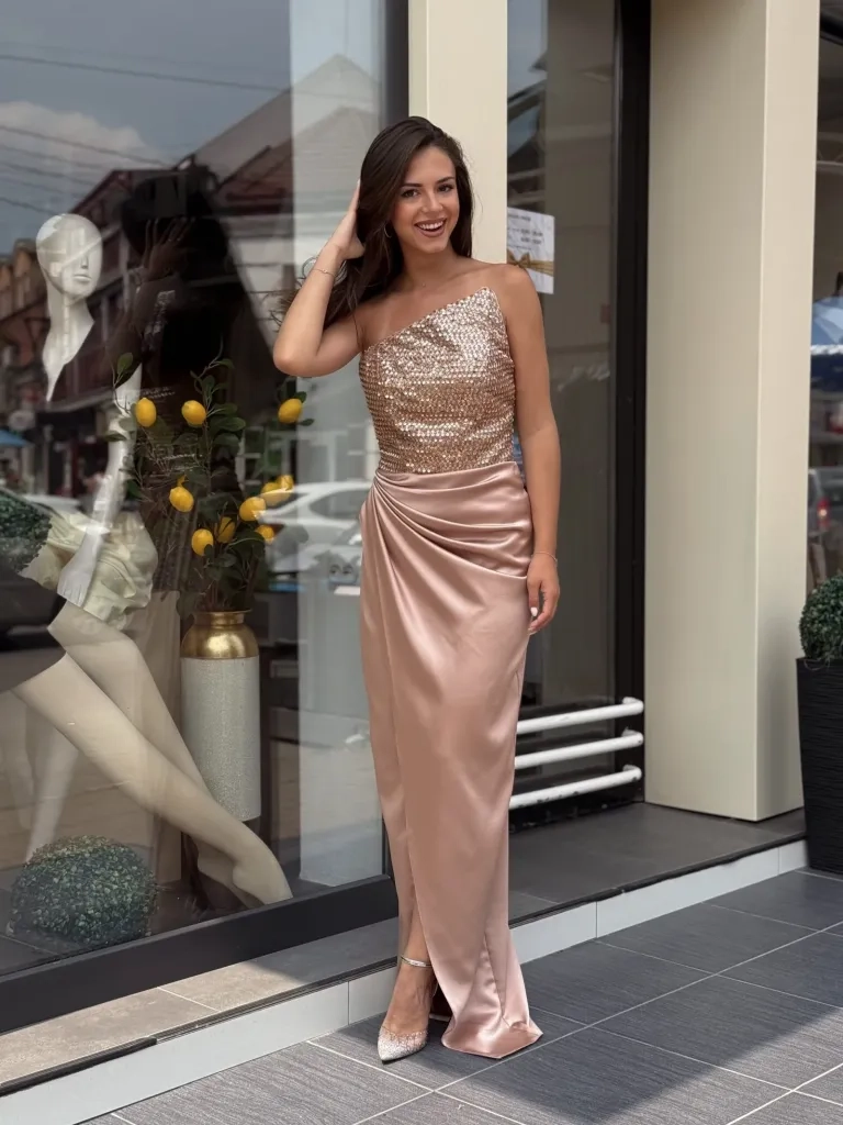 Haljina braon bez bretela FE77093 | Ženska odeća | Haljine